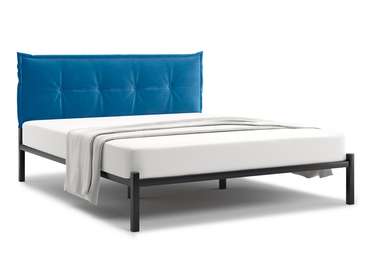 Кровать Лофт Cedrino 180х200 сине-голубого цвета без подъемного механизма