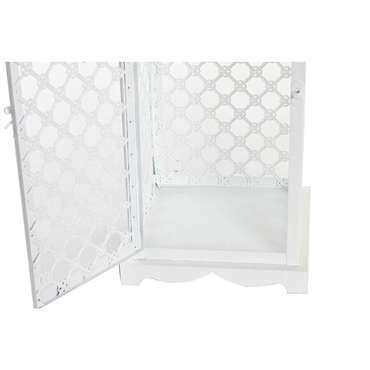 уличные фонари DKD Home Decor 24 x 24 x 74 cm Отделка состаренная Стеклянный Металл Белый Араб