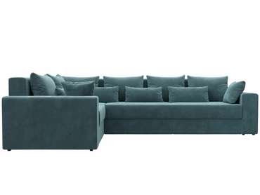 Угловой диван-кровать Майами Long темно-бирюзового цвета левый угол