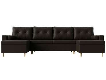 Угловой диван-кровать Белфаст коричневого цвета (тик-так/экокожа)