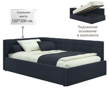 Кровать-тахта Bonna 120х200 черного цвета c подъемным механизмом