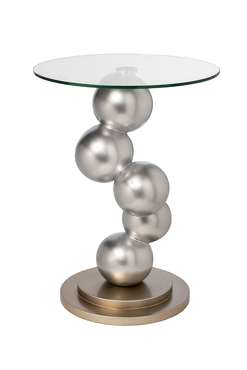 Кофейный стол с круглой стеклянной столешницей 