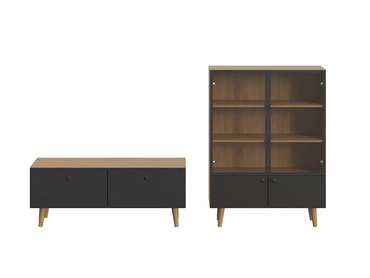 Комплект мебели для гостиной Frida 5 черно-бежевого цвета