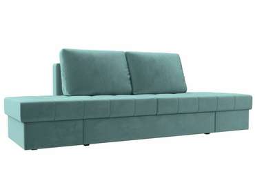 Прямой диван трансформер Сплит темно-бирюзового цвета