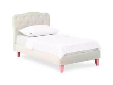 Кровать Candy 80х160 белого цвета с розовыми ножками