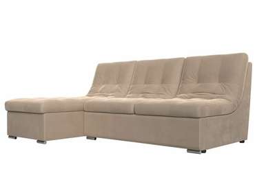 Угловой диван-кровать Релакс бежевого цвета угол левый
