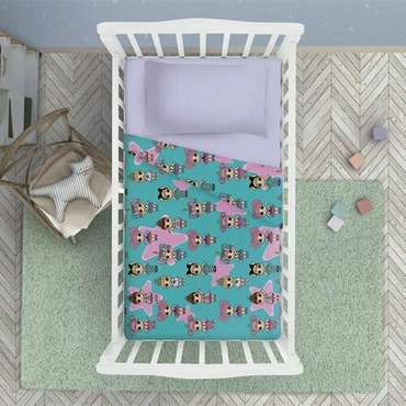 КПБ 'BabyRelax' в кроватку, 100 % хлопок, бязь, пододеяльник на молнии, простыня на резинке, 'Милашки'