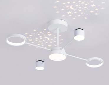 Люстра на штанге LineTech FL51631 (металл, цвет белый)