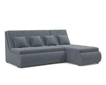 Угловой диван-кровать Дубай серо-синего цвета