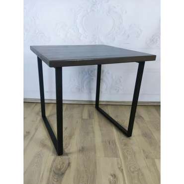 Обеденный стол Loft 70х70 черно-коричневого цвета