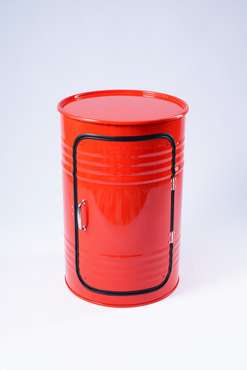 Тумба для хранения-бочка красного цвета