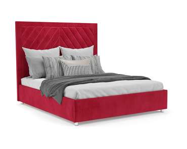 Кровать Мишель 160х190 красного цвета с подъемным механизмом ( микровелюр)