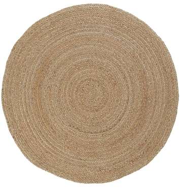 Ковер Vime Hali 120x120 из натурального джута бежевого цвета
