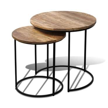 Набор из двух кофейных столиков с фактурной поверхностью