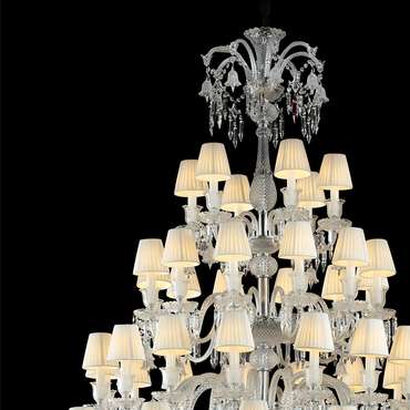 Подвесная  Люстра Illuminati Baccarat с текстильными абажурами белого цвета 