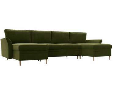 Угловой диван-кровать София зеленого цвета