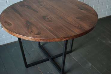 Обеденный стол Oak Slab черно-коричневого цвета