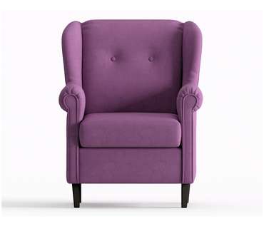 Кресло из велюра Леон сиреневого цвета