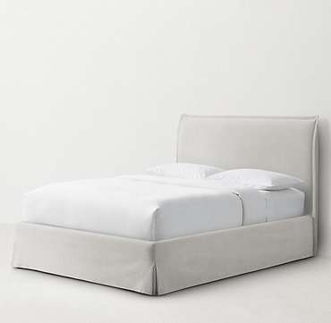 Кровать Kenlie Velvet Slipcovered 200х200 белого цвета