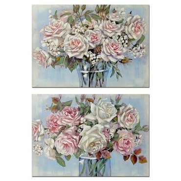 Картина Ваза для цветов 100 x 3 x 70 cm Shabby Chic (2 штук)