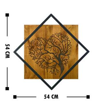 Настенный декор Дерево 54x54 коричнево-черного цвета