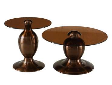 Набор из двух журнальных столиков Cassie коричневого цвета