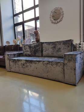 Прямой диван-кровать Лофт Lux Holi gray серого цвета