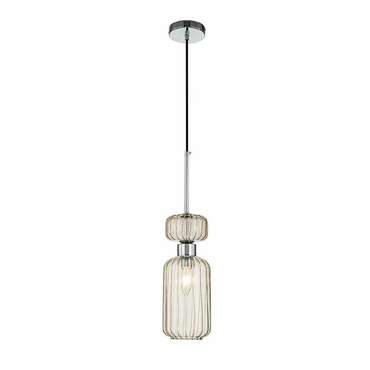 Подвесной светильник Gloss 1141/1S Chrome/Beige (стекло, цвет бежевый)