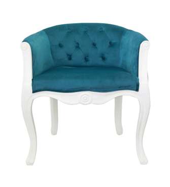 Низкое кресло Kandy blue+white