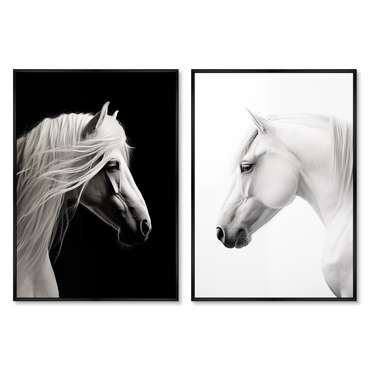 Набор из двух репродукций картин Grace of the horses, 2024г.