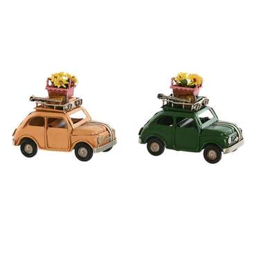 Декоративная фигура Оранжевый Автомобиль Vintage 10 x 5 x 7 cm (2 штук)