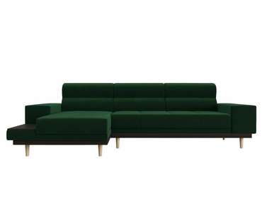 Угловой диван-кровать Леонардо темно-зеленого цвета левый угол