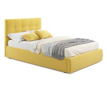 Кровать Selesta 120х200 желтого цвета с подъемным механизмом и матрасом