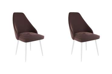 Набор из двух стульев Милан темно-коричневого цвета с белыми ножками