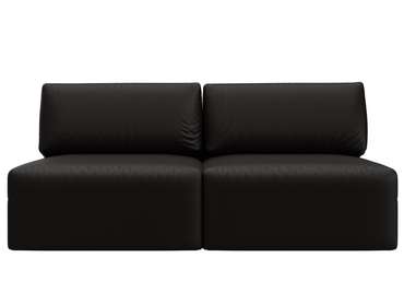 Модульный дивaн-кровать Лига-060 темно-коричневого цвета (экокожа)