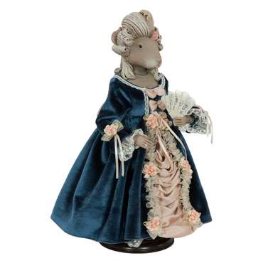 Коллекционная кукла Мышильда синего цвета 