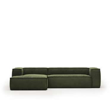 Угловой диван Blok 300 зеленого цвета левый