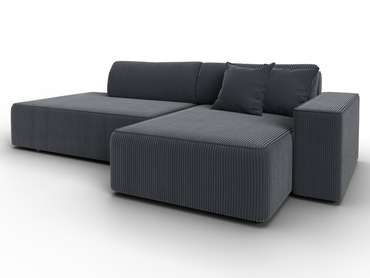 Угловой диван-кровать Лига-079 темно-серого цвета правый