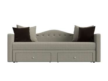 Детский прямой диван-кровать Дориан серо-бежевого цвета
