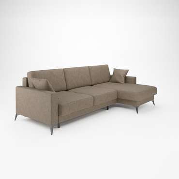 Угловой диван-кровать Наоми темно-бежевого цвета правый 
