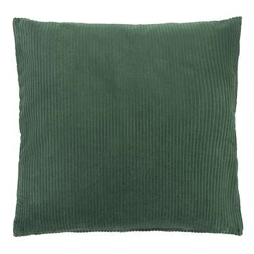 Чехол на подушку фактурный из хлопкового бархата Essential 45х45 зеленого цвета