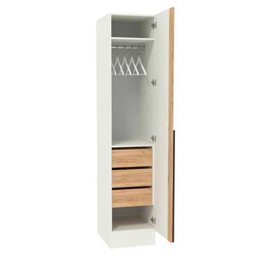 Шкаф с ящиками и вешалкой Абсолют Ш145.2 светло-серого цвета правый