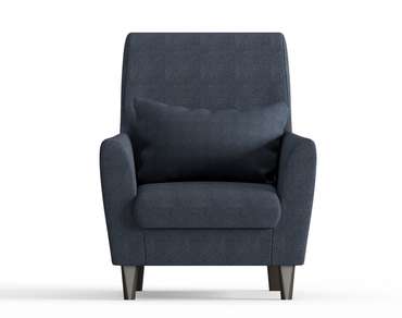 Кресло из велюра Кастилия темно-синего цвета