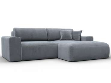 Угловой диван-кровать Лига-036 Классик серого цвета правый