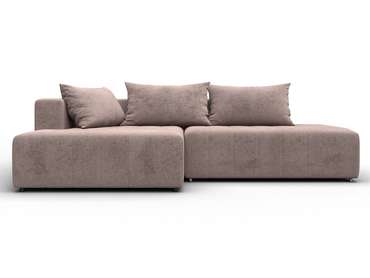 Угловой диван-кровать Лига-103 бежевого цвета левый