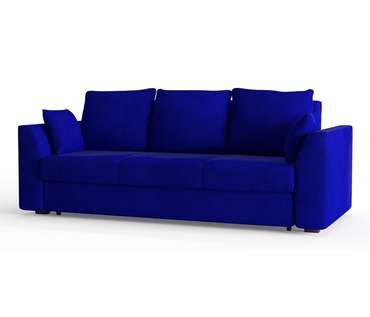 Диван-кровать Ла-Рошель в обивке из велюра синего цвета