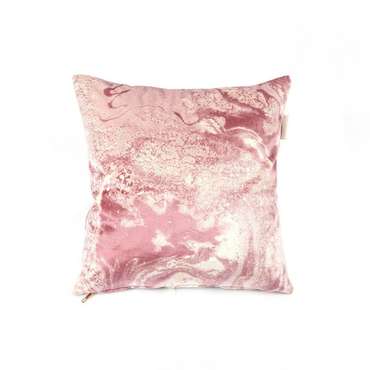 Наволочка Мрамор 45х45 розового цвета