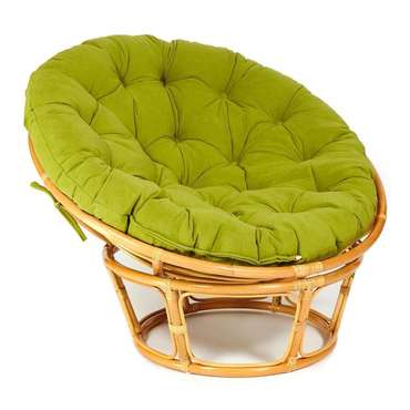 Садовое кресло Papasan с подушкой оливкового цвета