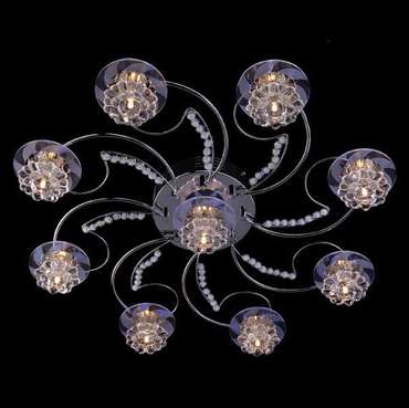 Потолочная люстра с пультом ДУ Eurosvet  хром/синий+красный+фиолетовый