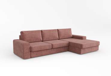 Диван-кровать угловой правый Lagom розового цвета